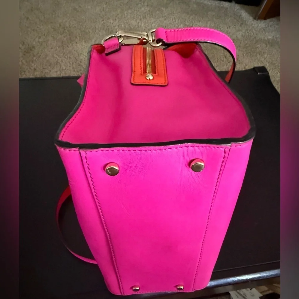 Kate Spade authentic hot pink and orange two way bag/purse leather NWOT
